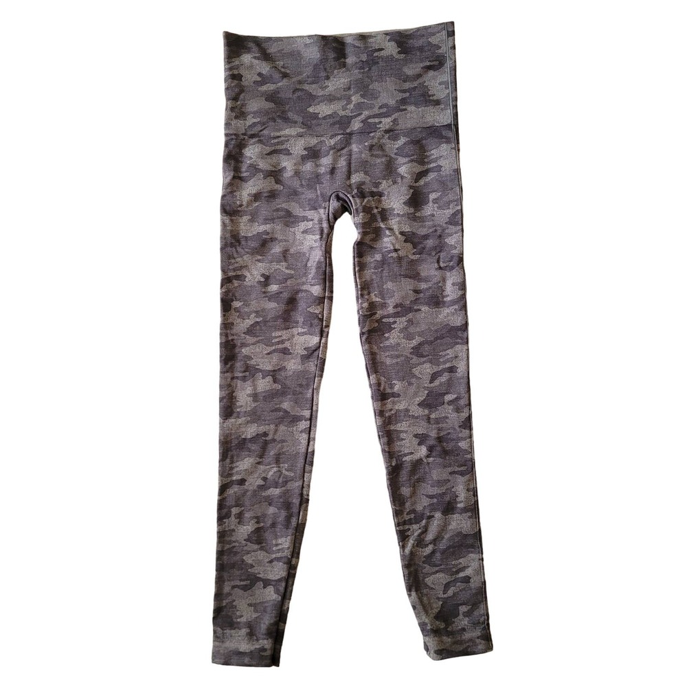 Spanx‎ Women's Black & Gray Camouflage High Rise Leggings. Size M